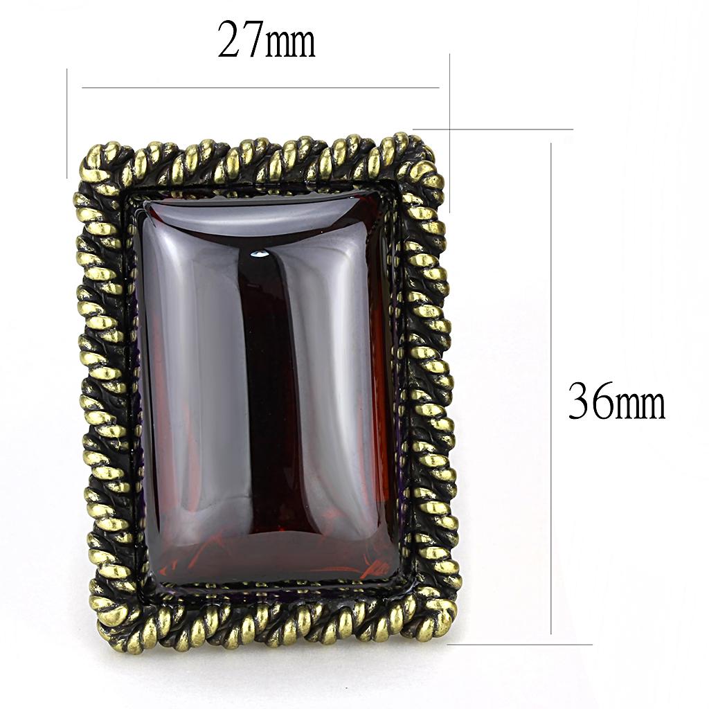 MALO4203 - Antique Copper Brass Earrings with AAA Grade CZ in Garnet