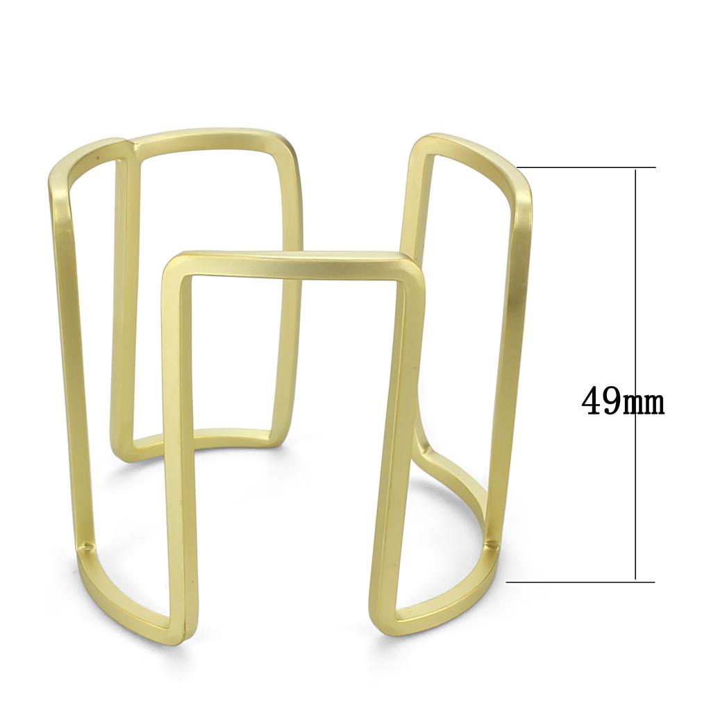 MALO4229 Matte Gold Brass Bangle with No Stone in No Stone