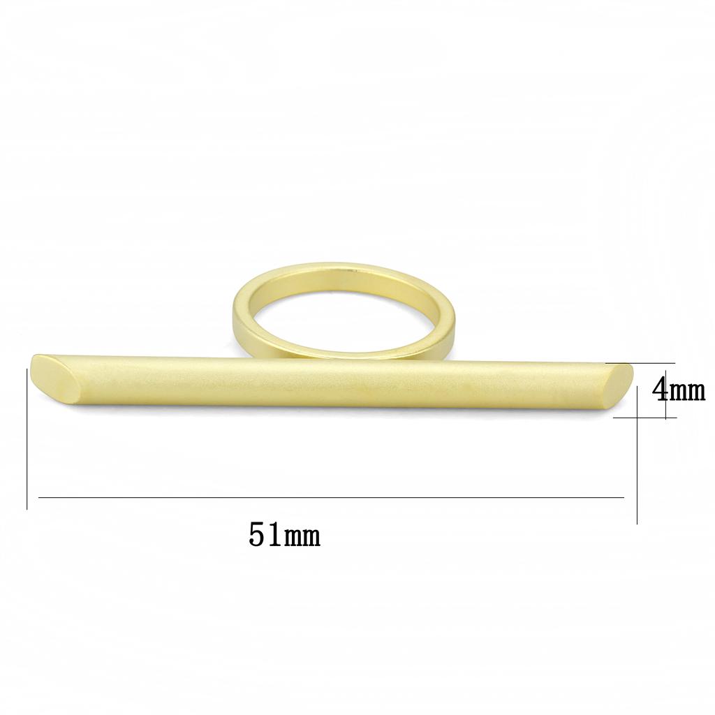 MALO4261 - Matte Gold Brass Ring with No Stone