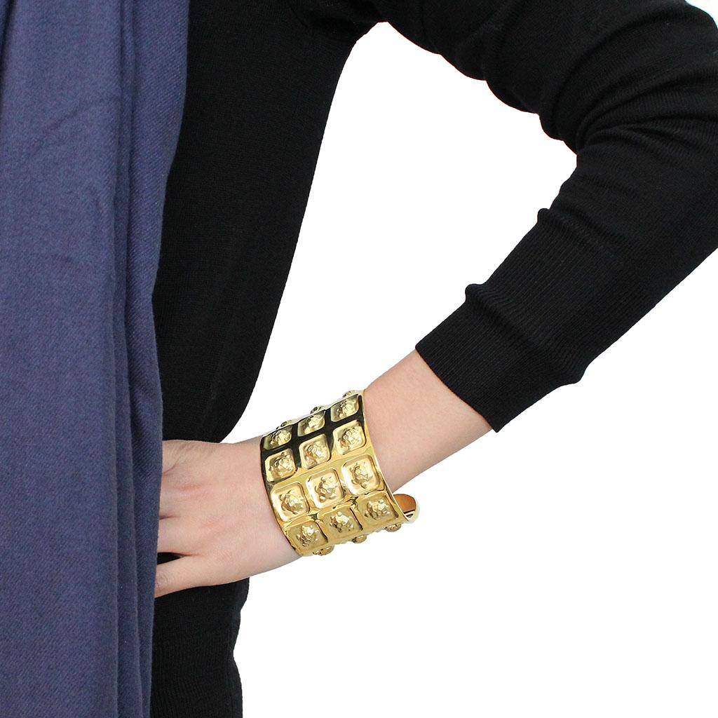MALO4297 - Matte Gold & Gold Brass Bangle with No Stone