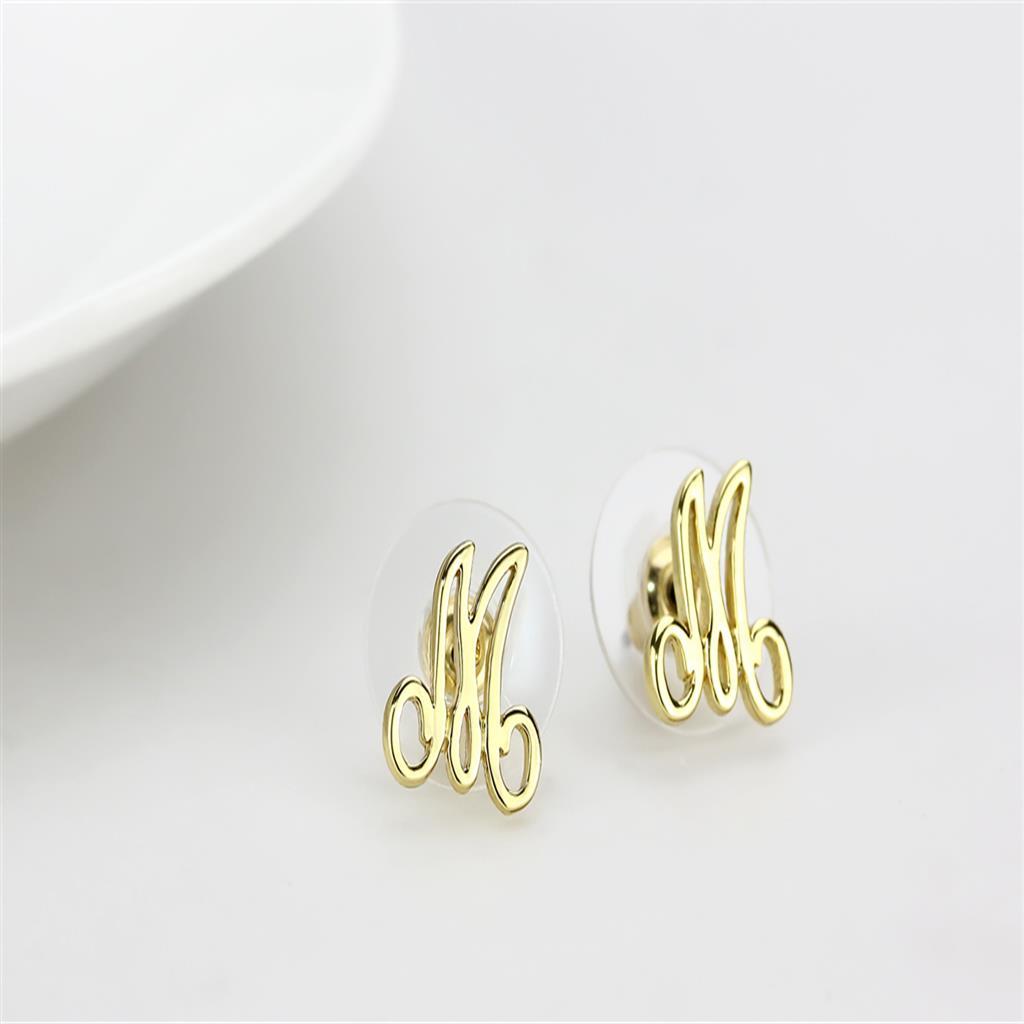 MALO4667 - Flash Gold Brass Earrings with No Stone