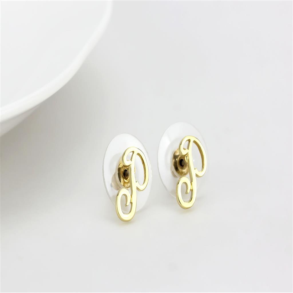 MALO4671 - Flash Gold Brass Earrings with No Stone