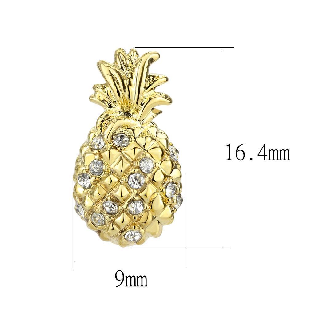 MALO4677 - Gold Brass Earrings with Top Grade Crystal in Clear