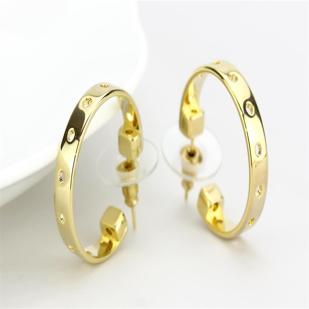 MALO4681 - Gold Brass Earrings with No Stone