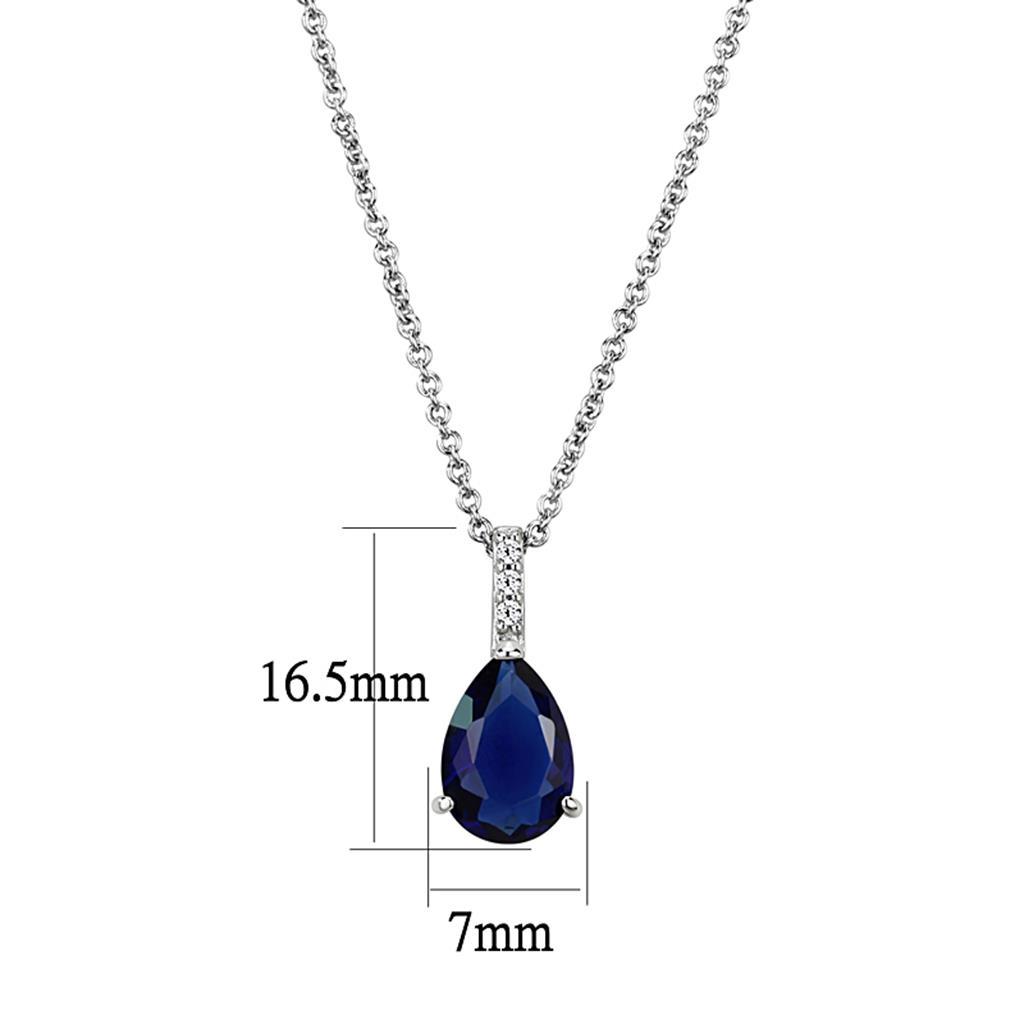 MALO4683 - Rhodium Brass Chain Pendant with Synthetic in Montana