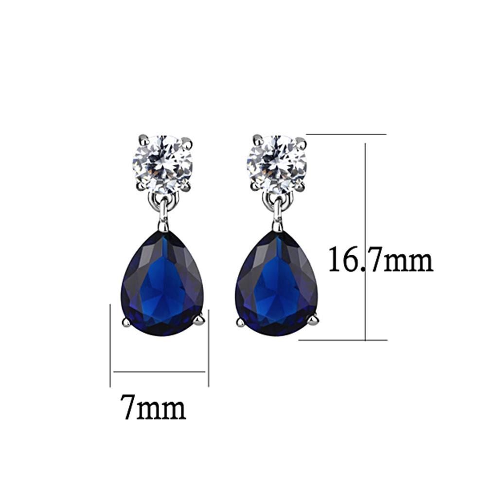 MALO4684 - Rhodium Brass Earrings with Synthetic Synthetic Glass in Montana