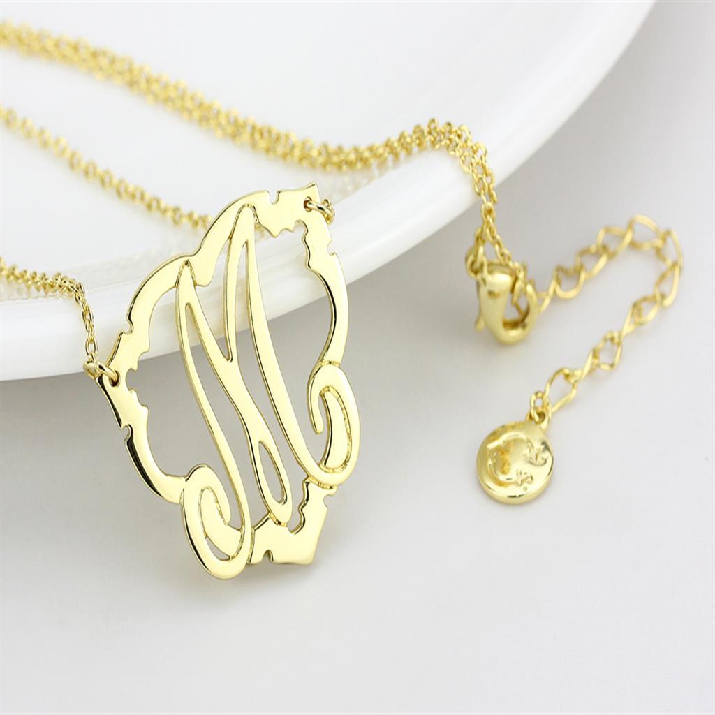 MALO4688 - Flash Gold Brass Necklace with No Stone