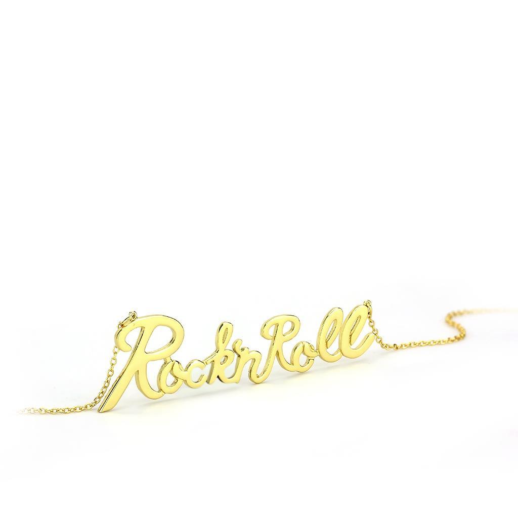 MALO4689 - Flash Gold Brass Necklace with No Stone