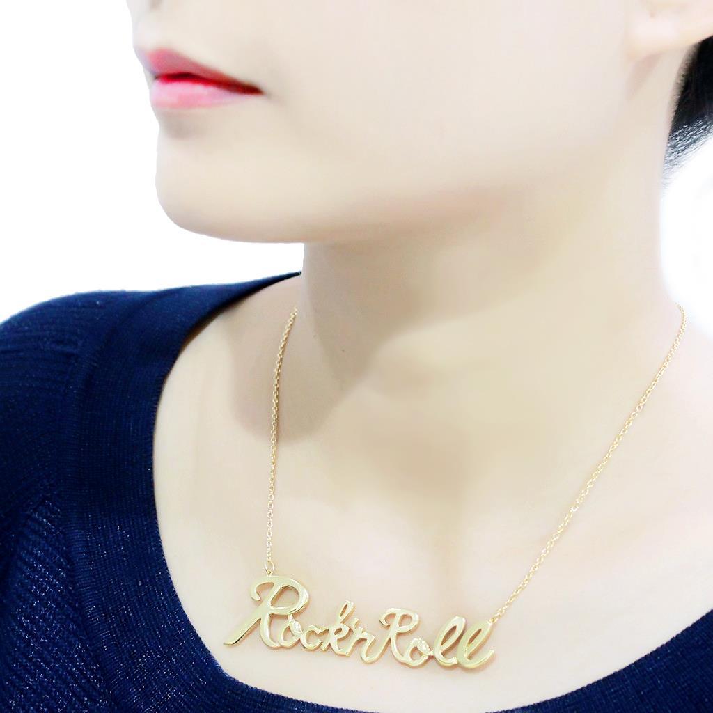 MALO4689 - Flash Gold Brass Necklace with No Stone