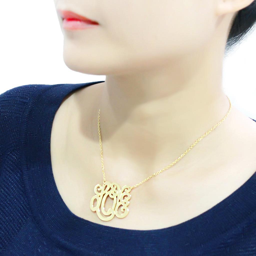 MALO4690 - Rhodium Brass Necklace with No Stone