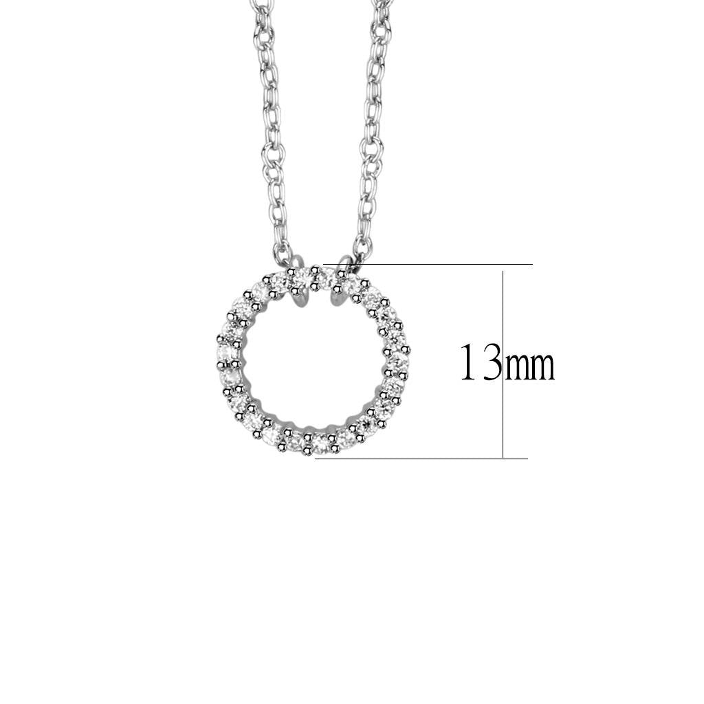 MALO4691 - Rhodium Brass Chain Pendant with AAA Grade CZ in Clear