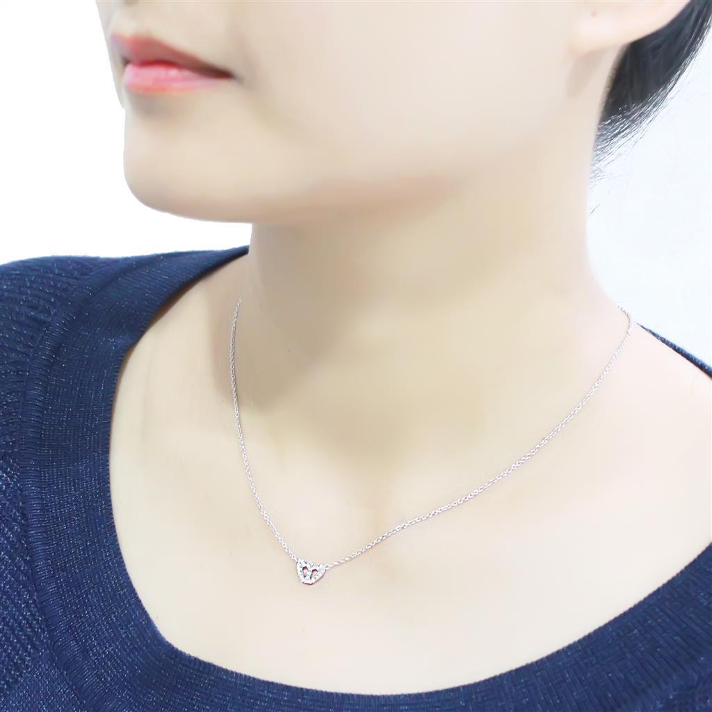 MALO4694 - Rhodium Brass Necklace with Top Grade Crystal in Clear