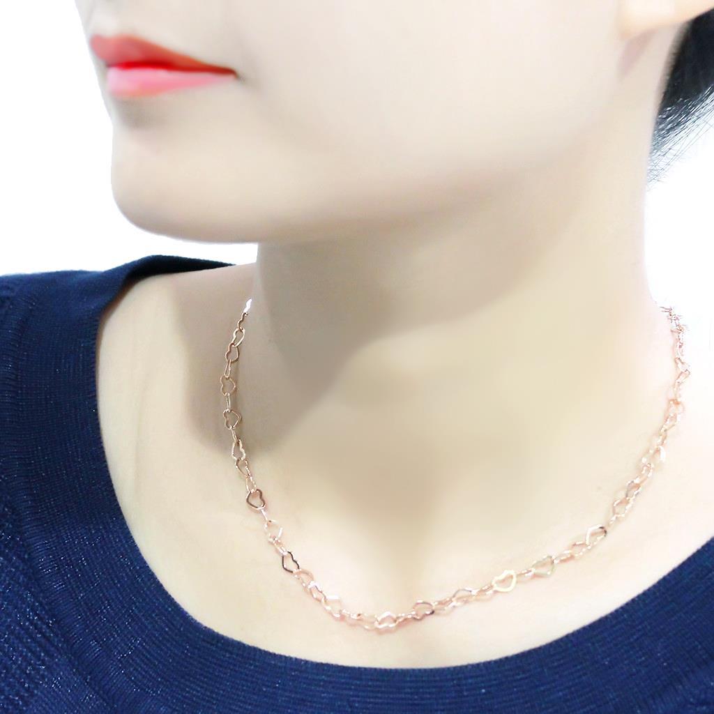 MALO4695 - Flash Rose Gold Brass Necklace with No Stone