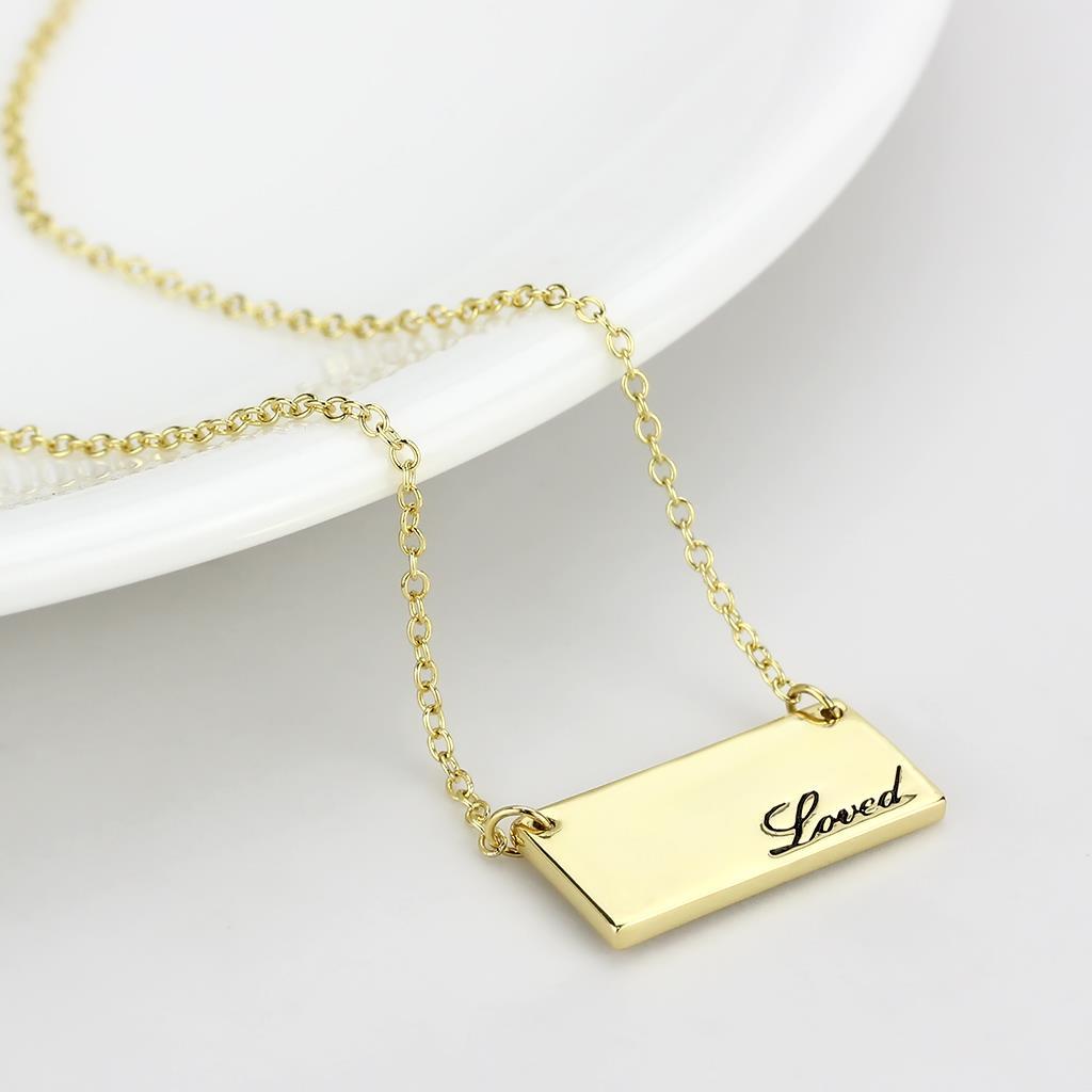 MALO4699 - Flash Gold Brass Necklace with Top Grade Crystal in Clear