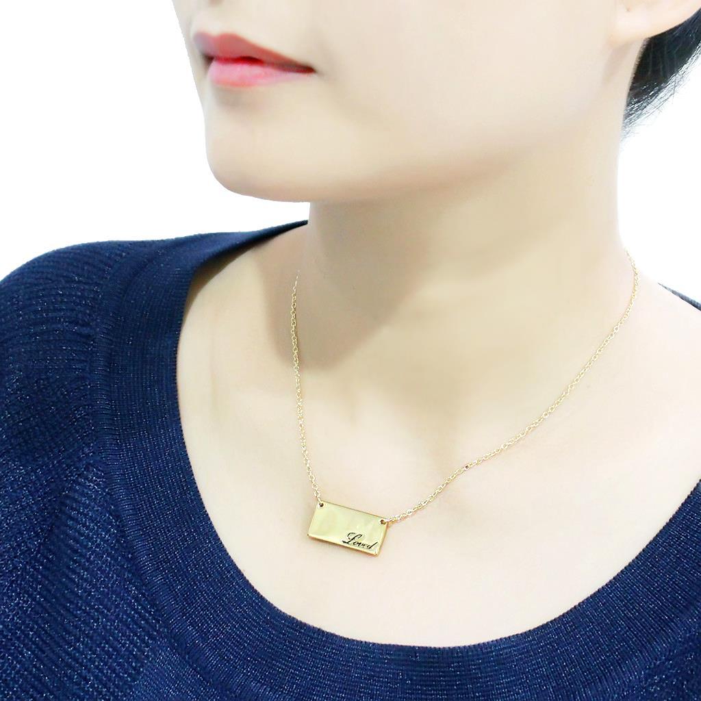 MALO4699 - Flash Gold Brass Necklace with Top Grade Crystal in Clear