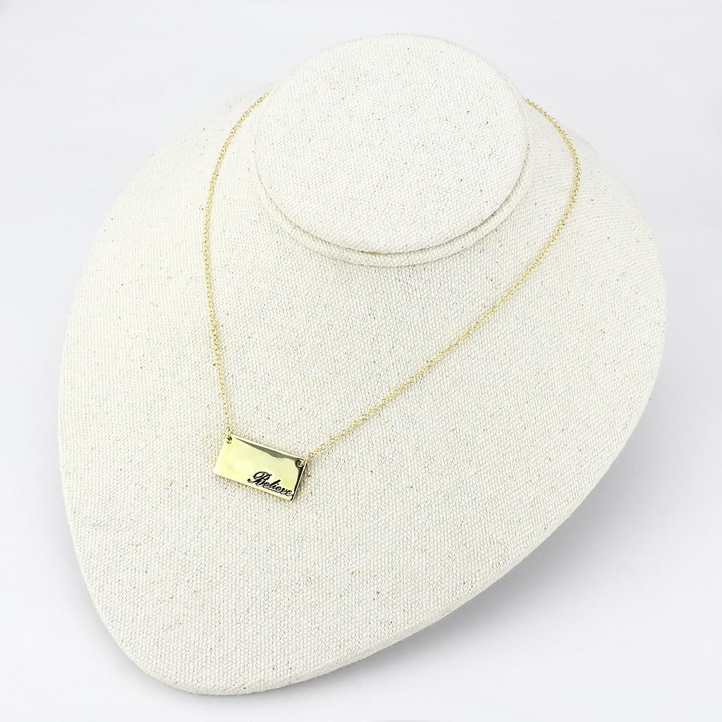 MALO4700 - Flash Gold Brass Necklace with Top Grade Crystal in Clear