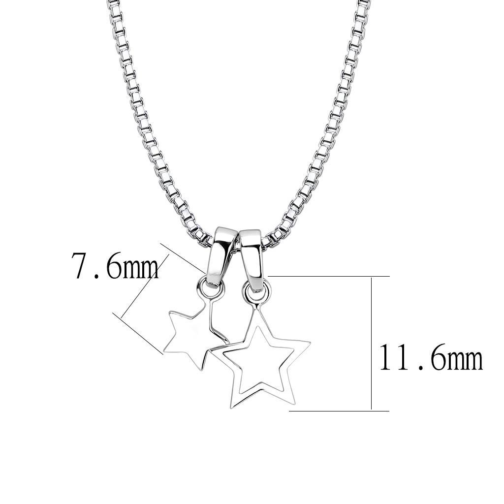 MALO4701 - IP rhodium (PVD) Brass Chain Pendant with No Stone