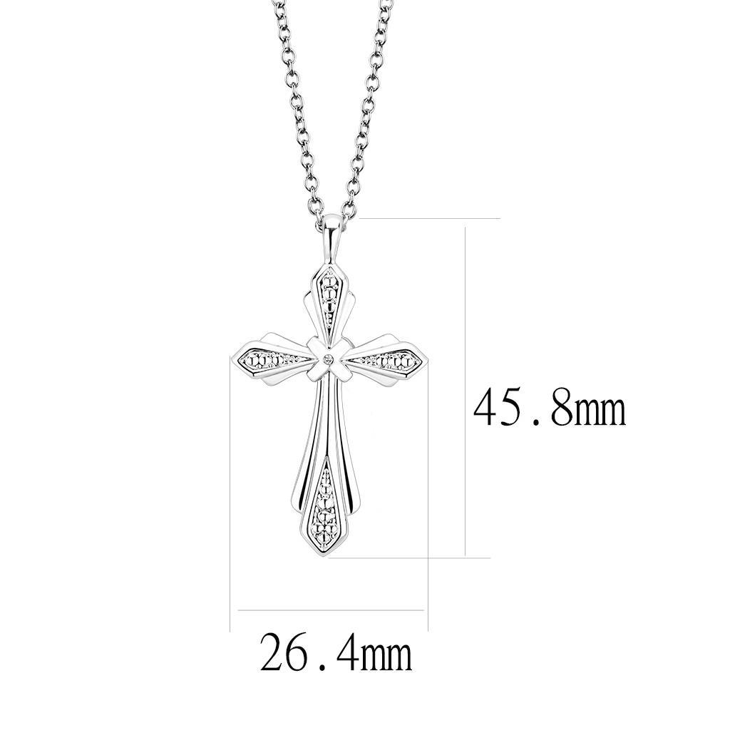 MALO4710 - Imitation Rhodium Brass Chain Pendant with Top Grade Crystal in Clear