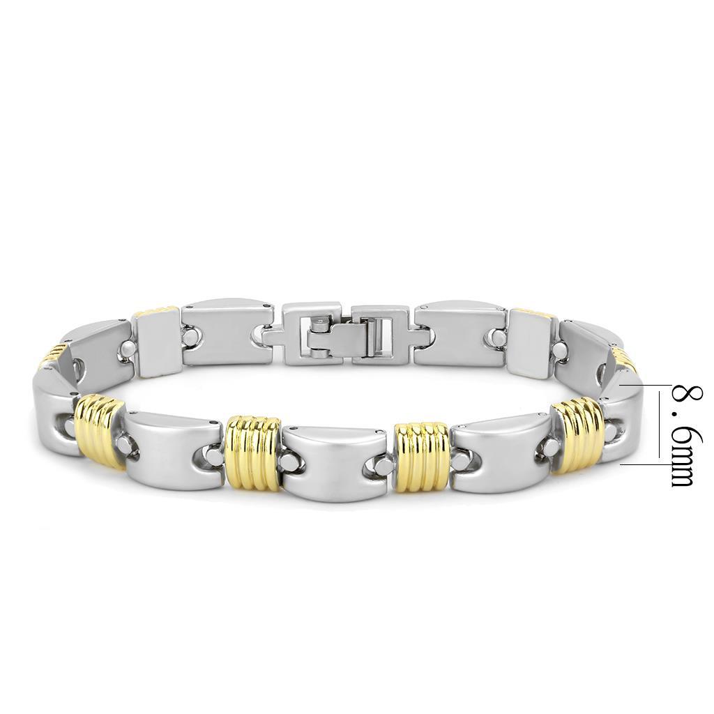 MALO4738 - Gold+Rhodium White Metal Bracelet with No Stone