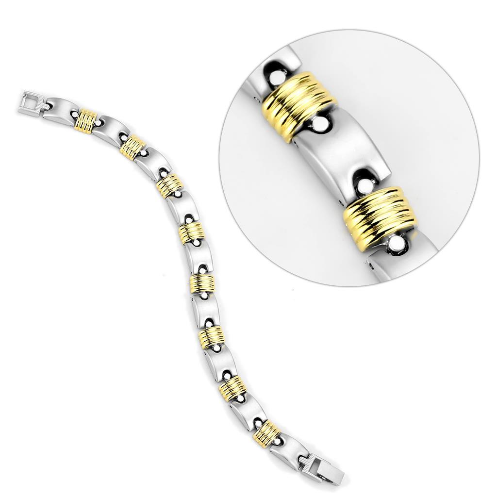 MALO4738 - Gold+Rhodium White Metal Bracelet with No Stone