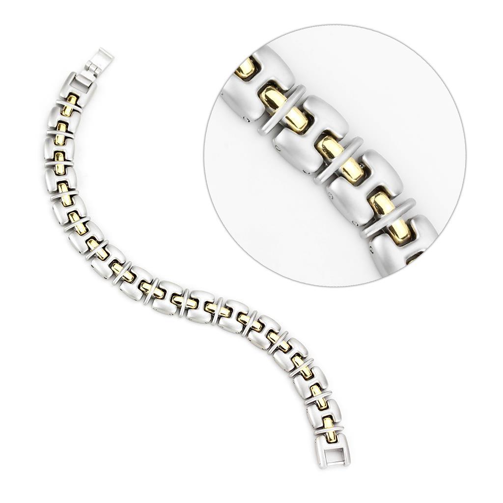 MALO4739 - Gold+Rhodium White Metal Bracelet with No Stone