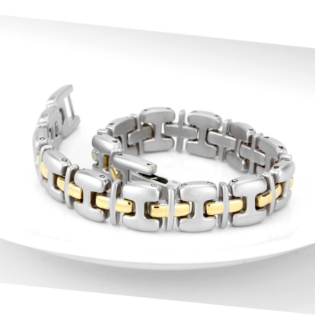 MALO4739 - Gold+Rhodium White Metal Bracelet with No Stone