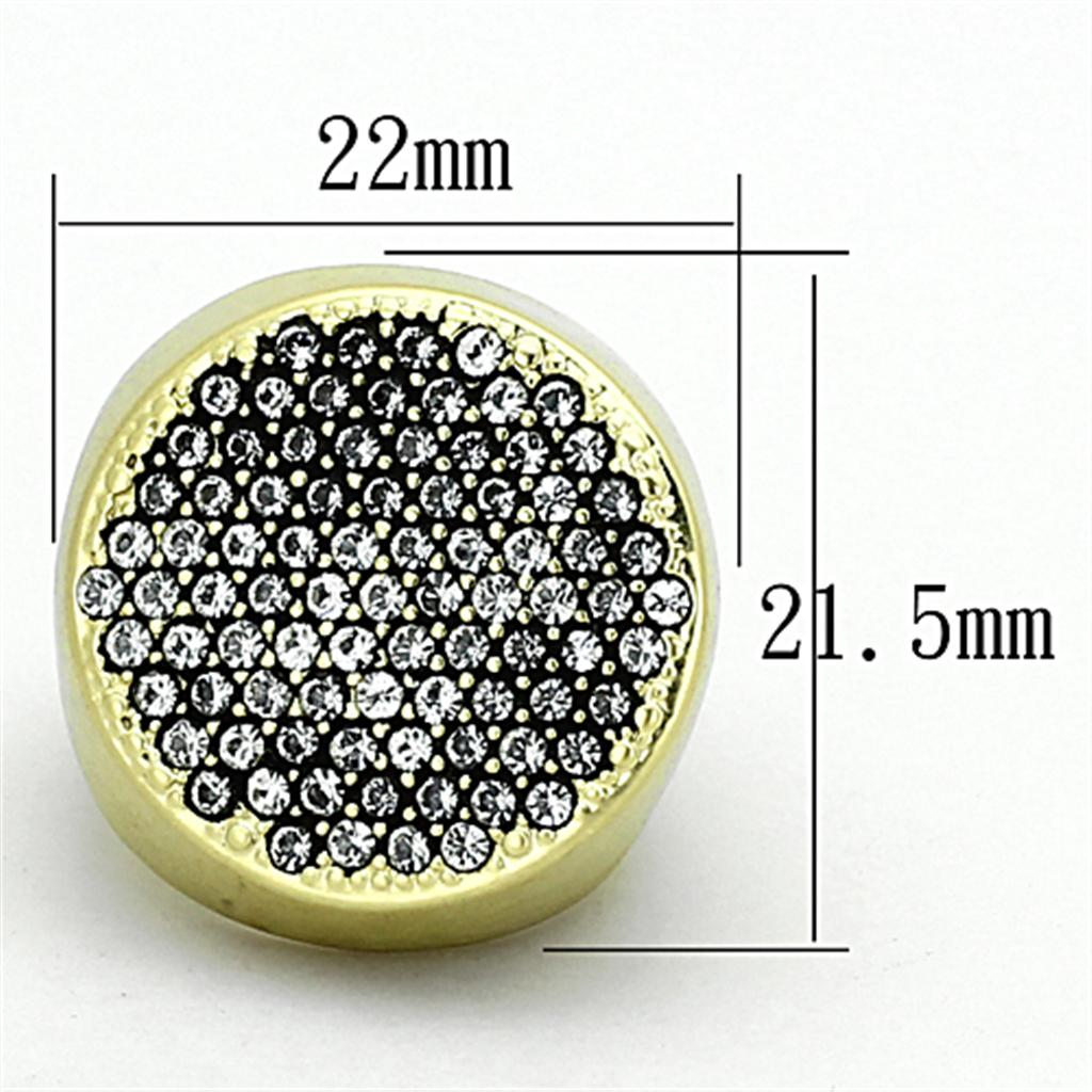 MALOA889 - Matte Gold Brass Ring with Top Grade Crystal in Clear