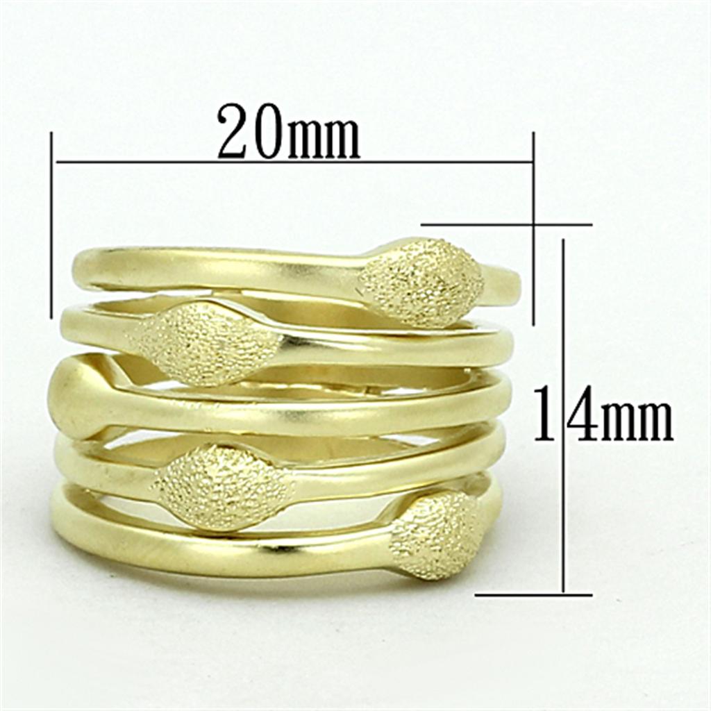 MALOA898 - Matte Gold Brass Ring with No Stone
