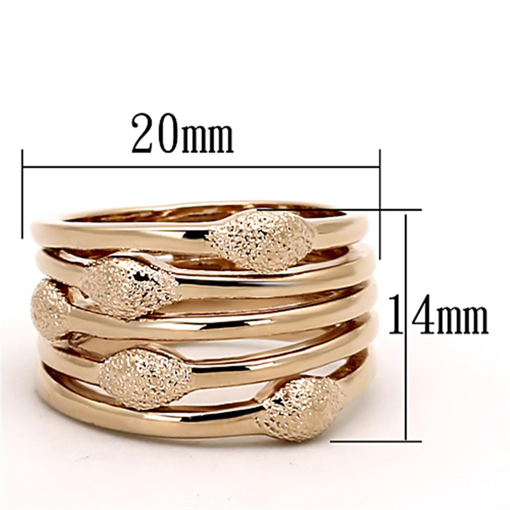 MALOA899 - Rose Gold Brass Ring with No Stone