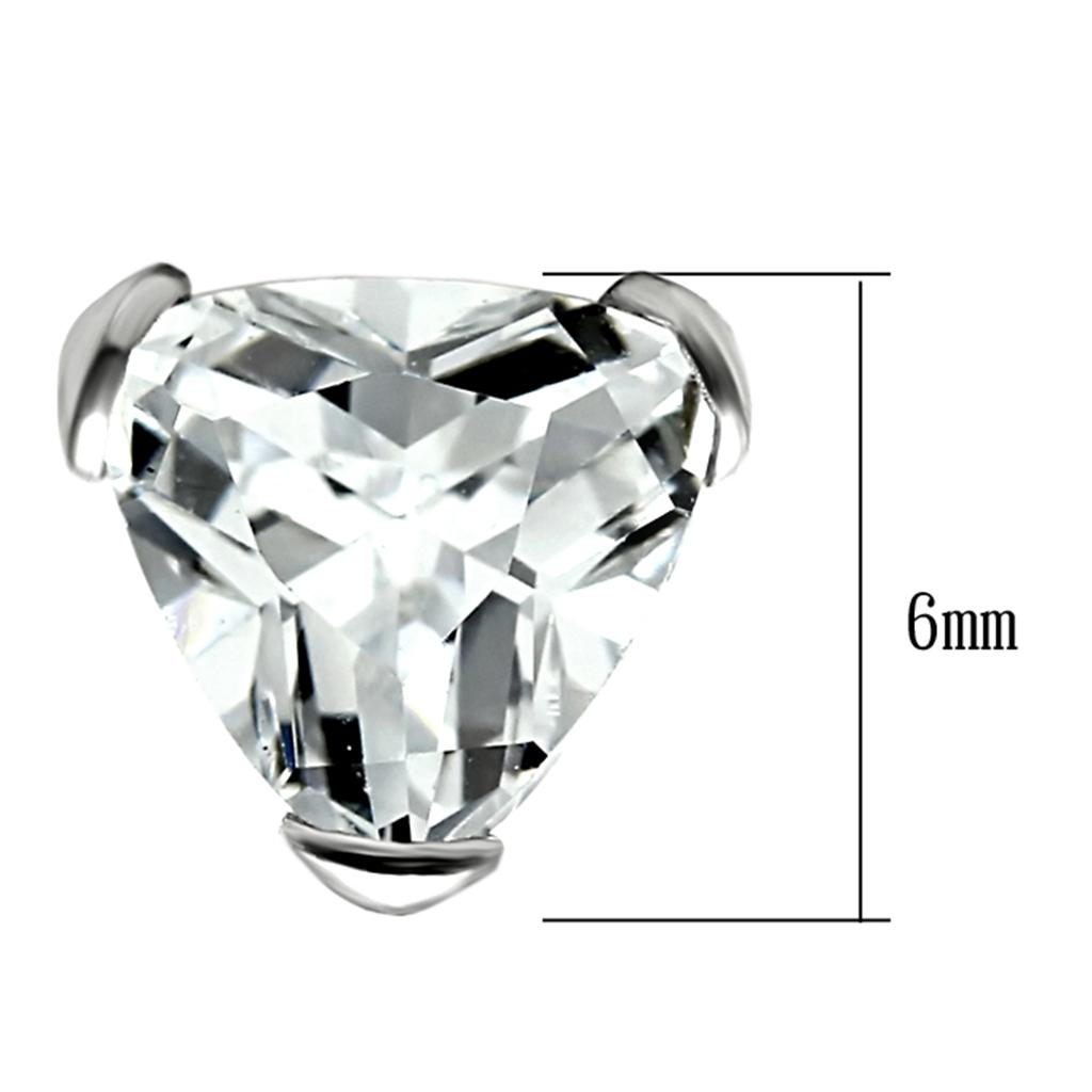 MALOS048 - Rhodium 925 Sterling Silver Earrings with AAA Grade CZ in Clear