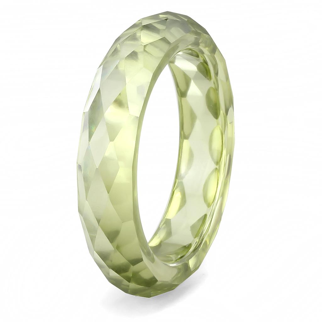 MALOS082 - Stone Ring with AAA Grade CZ in Olivine color