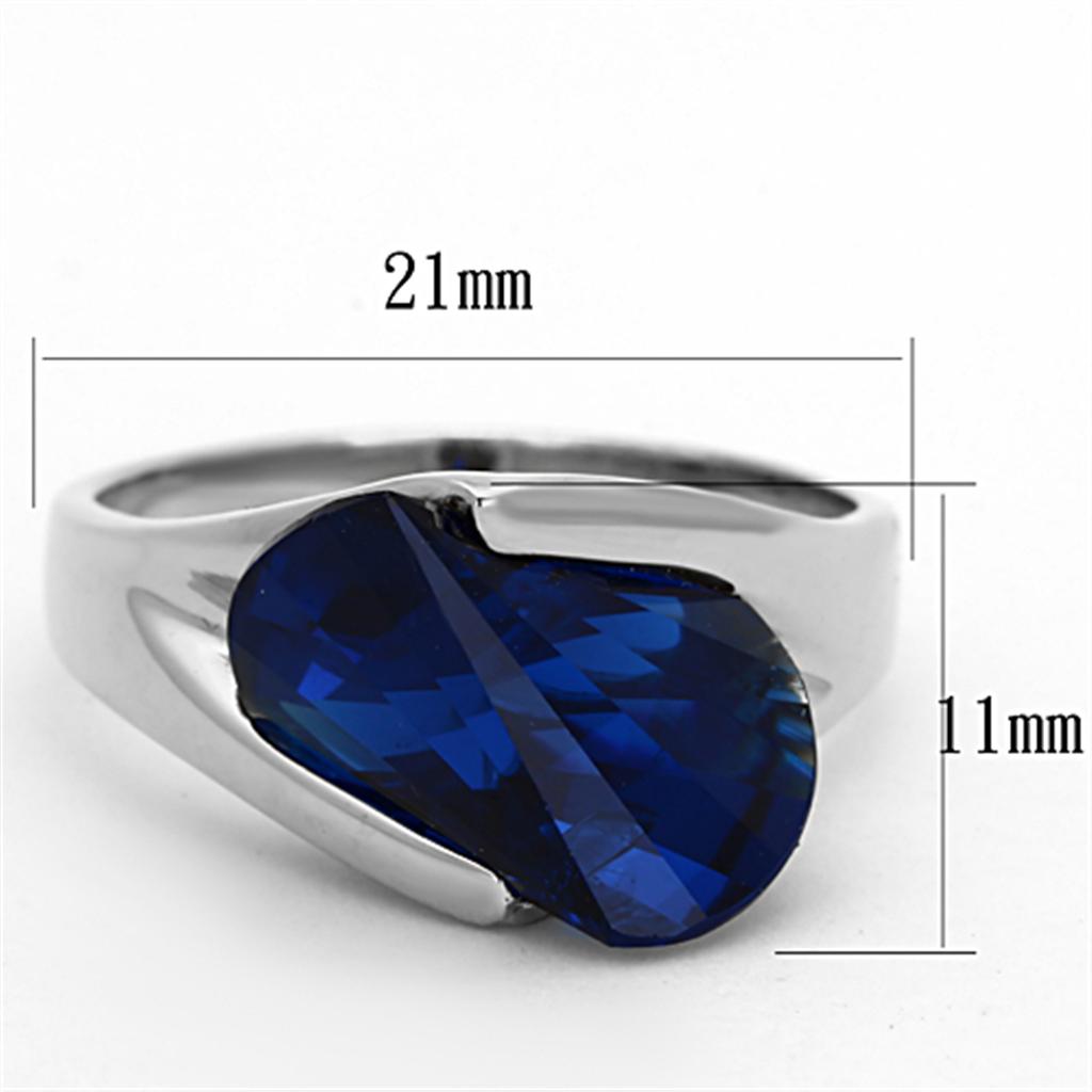 MALOS642 - Silver 925 Sterling Silver Ring with Synthetic Synthetic Glass in Montana