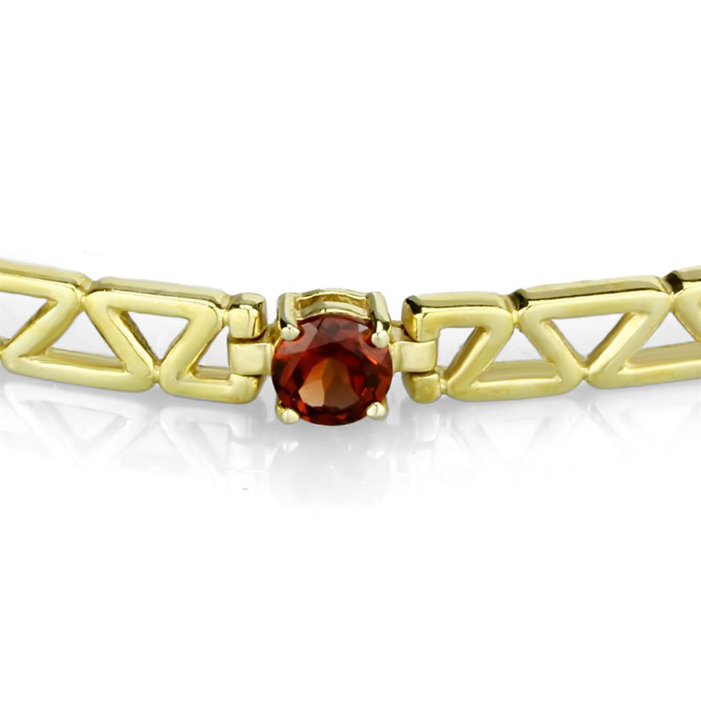 MALOS840 - Gold 925 Sterling Silver Bracelet with AAA Grade CZ in Multi Color