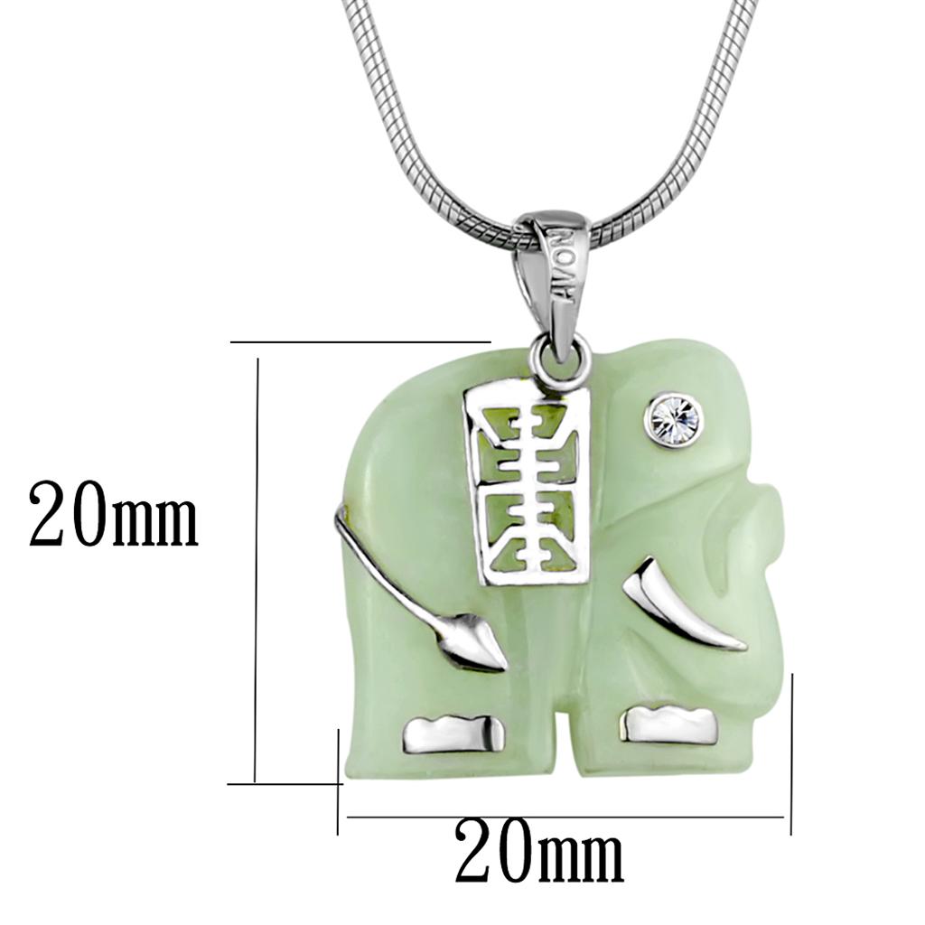 MALOS860 Rhodium 925 Sterling Silver Necklace with Synthetic in Emerald