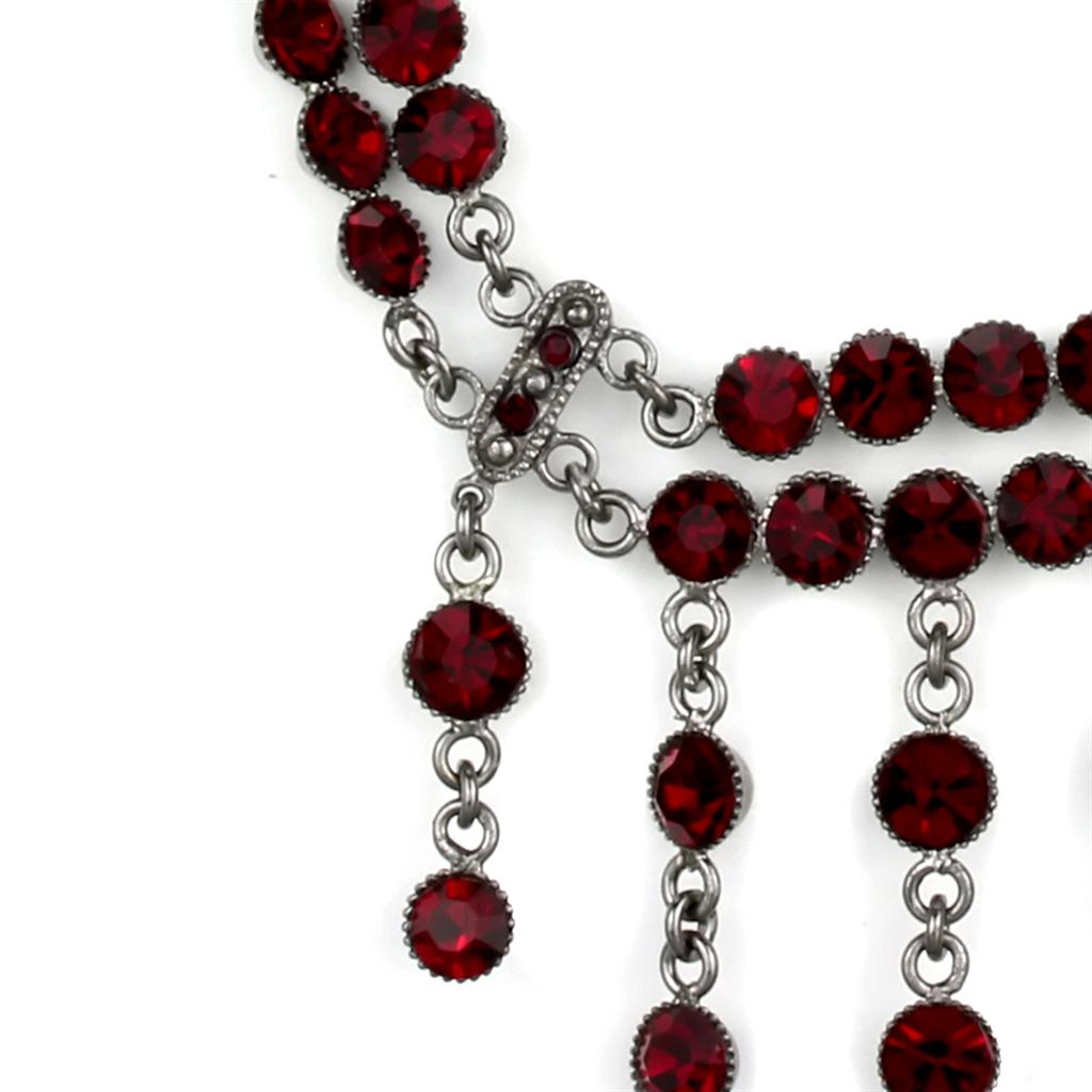 MALOS865 - Ruthenium 925 Sterling Silver Necklace with Top Grade Crystal in Siam