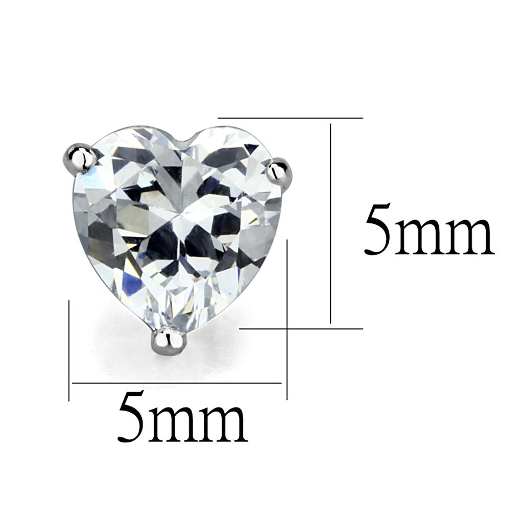 MALOS882 - Rhodium 925 Sterling Silver Earrings with AAA Grade CZ in Clear