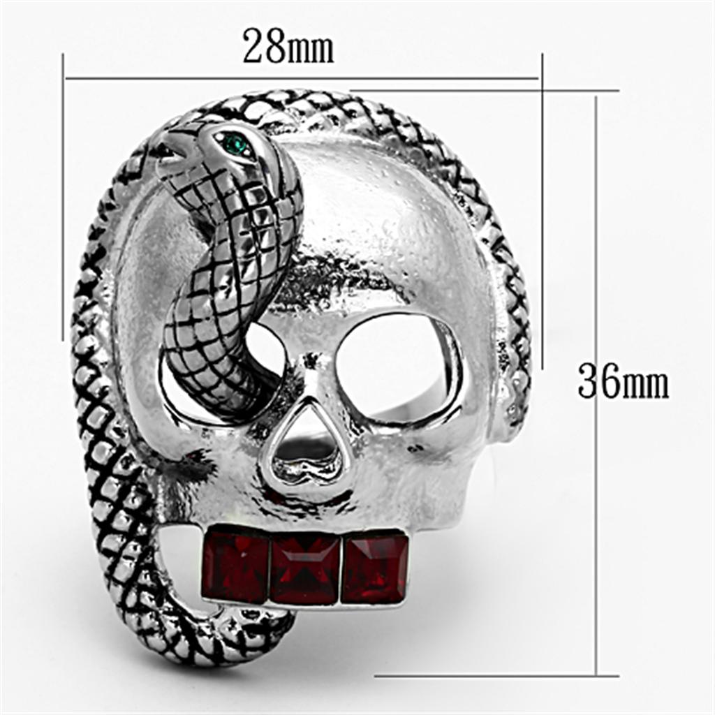 MATK1038 - High polished (no plating) Stainless Steel Ring with Top Grade Crystal in Multi Color