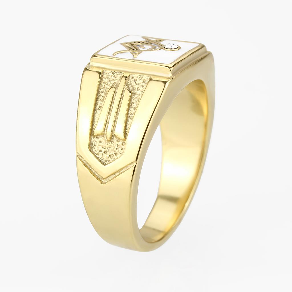 TK1159W - IP Gold(Ion Plating) Stainless Steel Ring with Top Grade Crystal in Clear