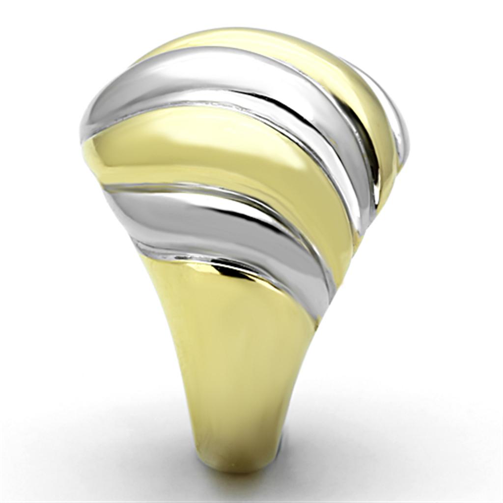 MATK1219 - Two-Tone IP Gold (Ion Plating) Stainless Steel Ring with No Stone