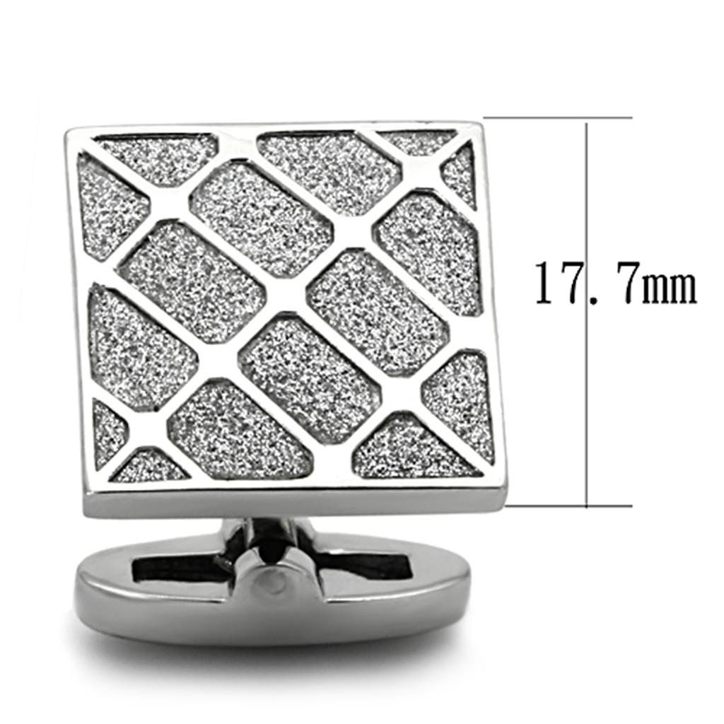 MATK1252 - High polished (no plating) Stainless Steel Cufflink with No Stone