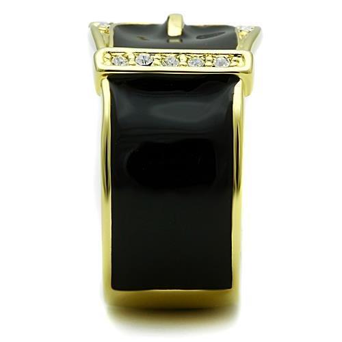 MATK1396 - IP Gold(Ion Plating) Stainless Steel Ring with Top Grade Crystal in Clear