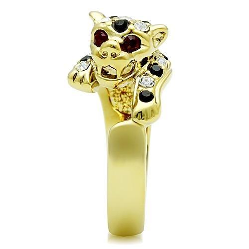MATK1401 - IP Gold(Ion Plating) Stainless Steel Ring with Top Grade Crystal in Multi Color