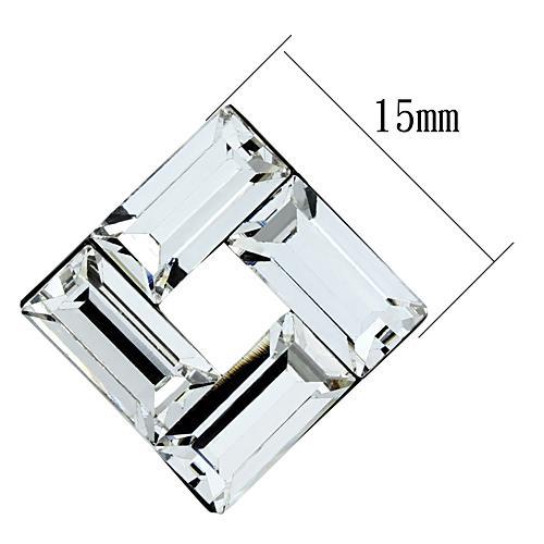 MATK1464 - IP Black(Ion Plating) Stainless Steel Earrings with Top Grade Crystal in Clear