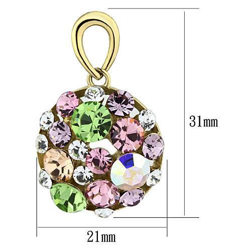 MATK1466 IP Gold(Ion Plating) Stainless Steel Earrings with Top Grade Crystal in Multi Color