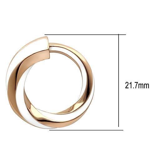 MATK1488 - IP Rose Gold(Ion Plating) Stainless Steel Earrings with Epoxy in White