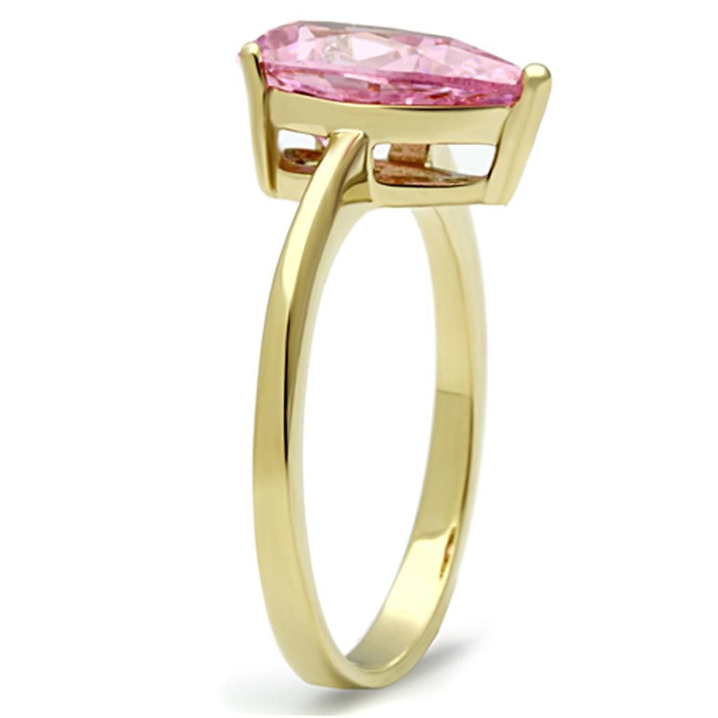 MATK1508 - IP Gold(Ion Plating) Stainless Steel Ring with AAA Grade CZ in Rose