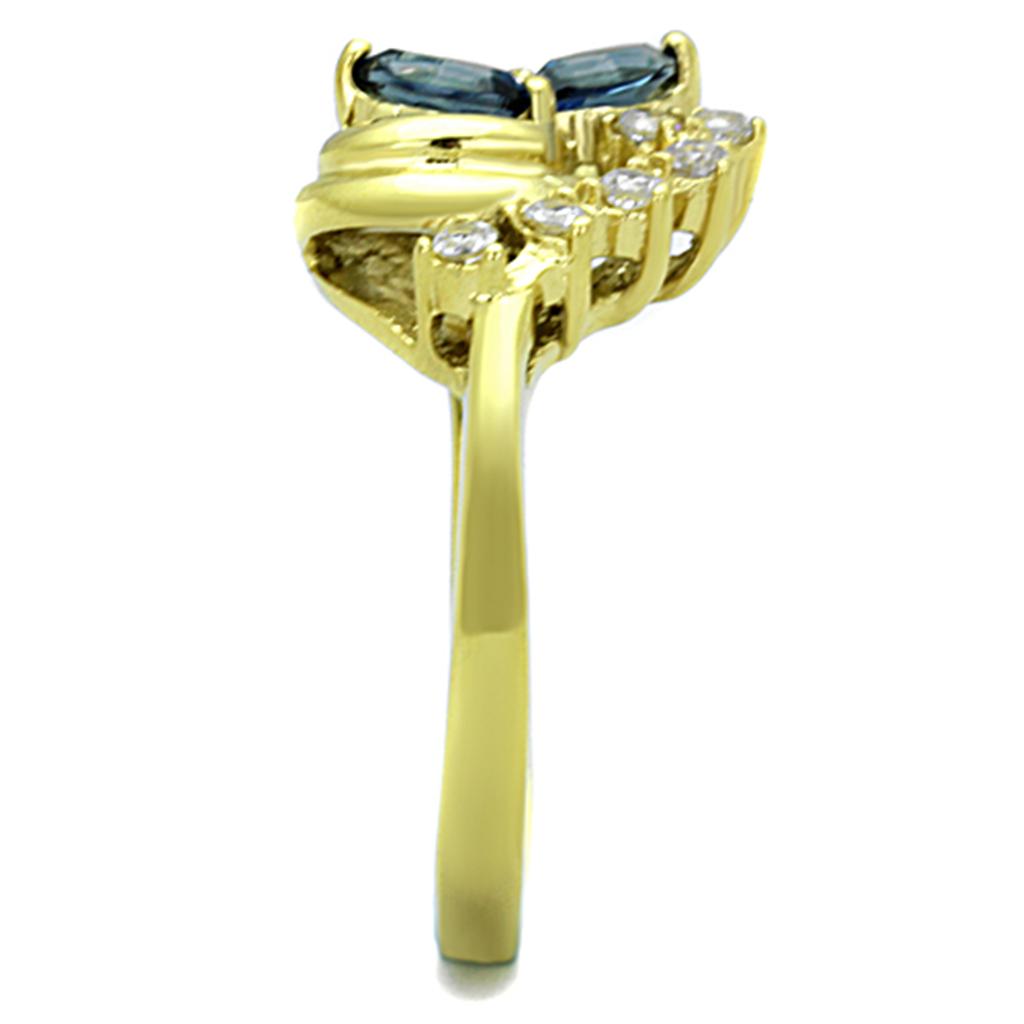 MATK1571 - IP Gold(Ion Plating) Stainless Steel Ring with Top Grade Crystal in Montana