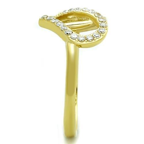 MATK1586 - IP Gold(Ion Plating) Stainless Steel Ring with AAA Grade CZ in Clear
