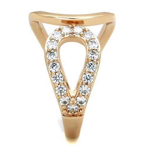 MATK1694 - IP Rose Gold(Ion Plating) Stainless Steel Ring with AAA Grade CZ in Clear