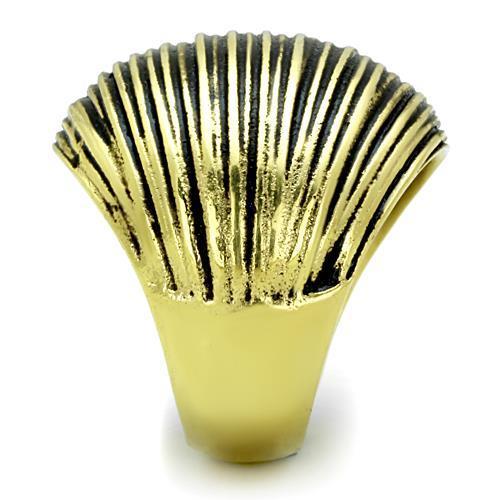 MATK1711 - IP Gold(Ion Plating) Stainless Steel Ring with Epoxy in Jet